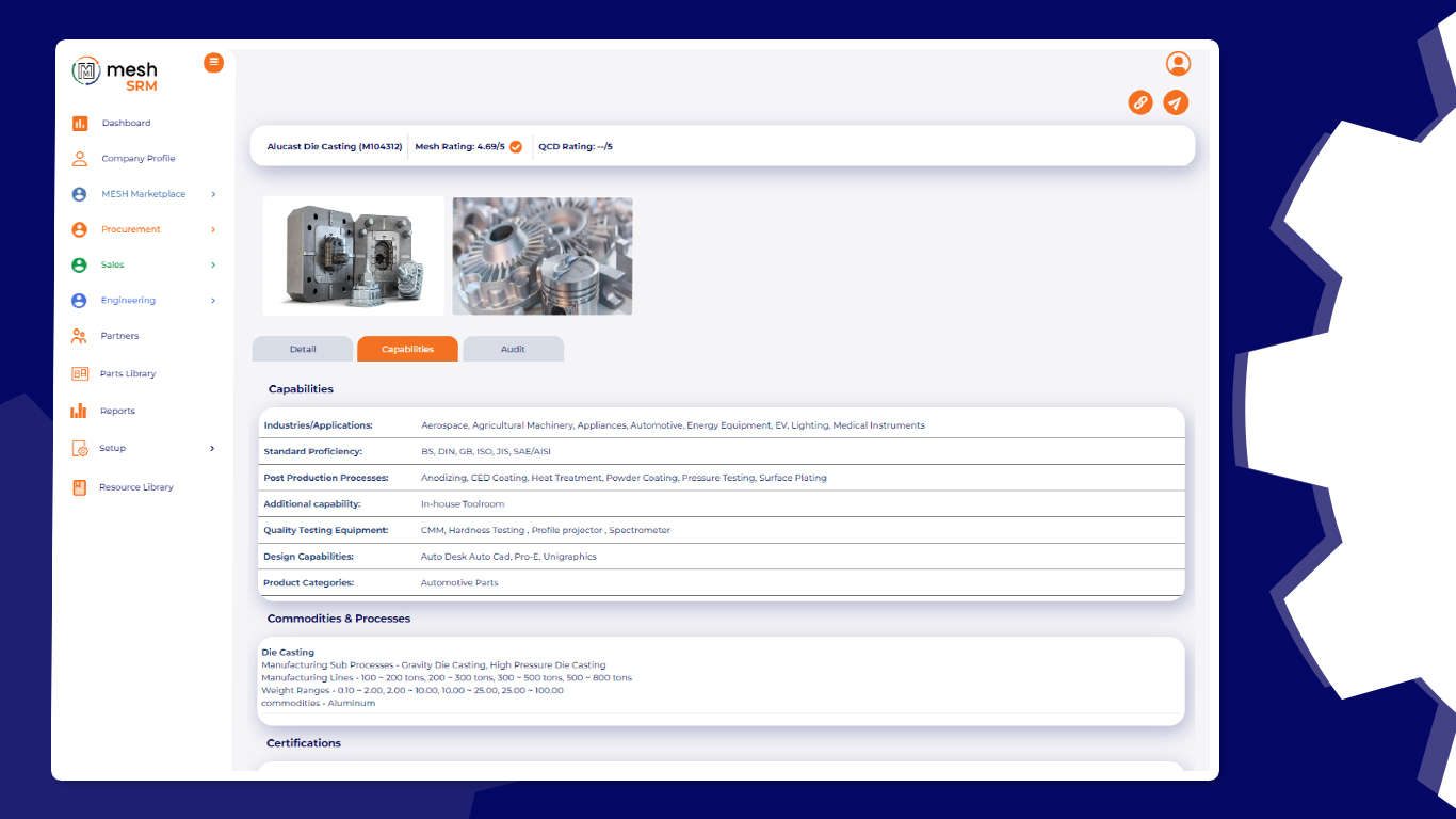 Supplier Capabilities Details